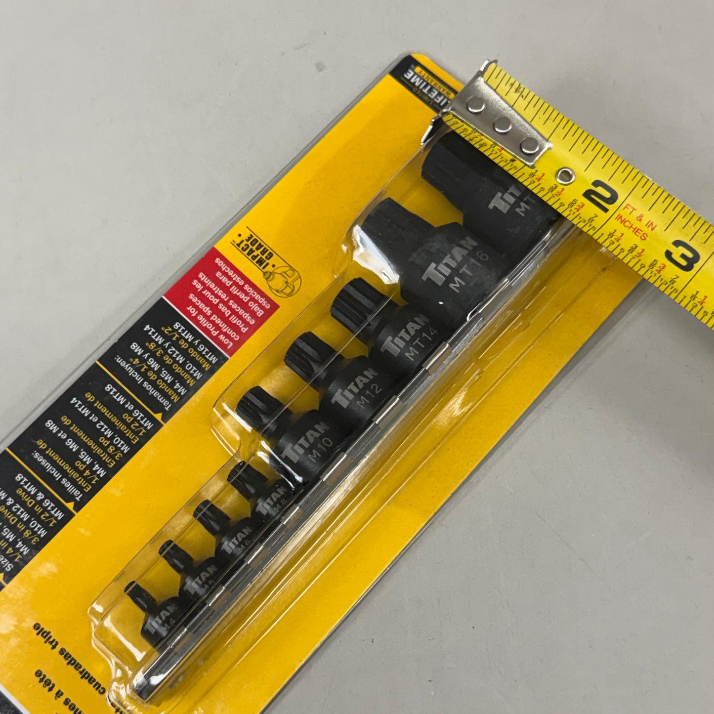 TITAN (9 Piece) Triple Square Bit Set 1/4"-1/2" Dr M4-MT18 Black 16138 Low Profile Impact