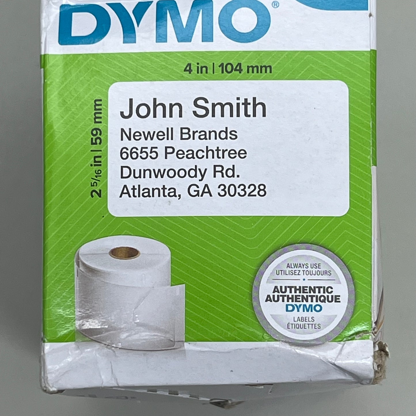 DYMO (3 PACK) White Labels Shipping Labels 2 5/16in X 4in 250 Labels Per Roll 1763982