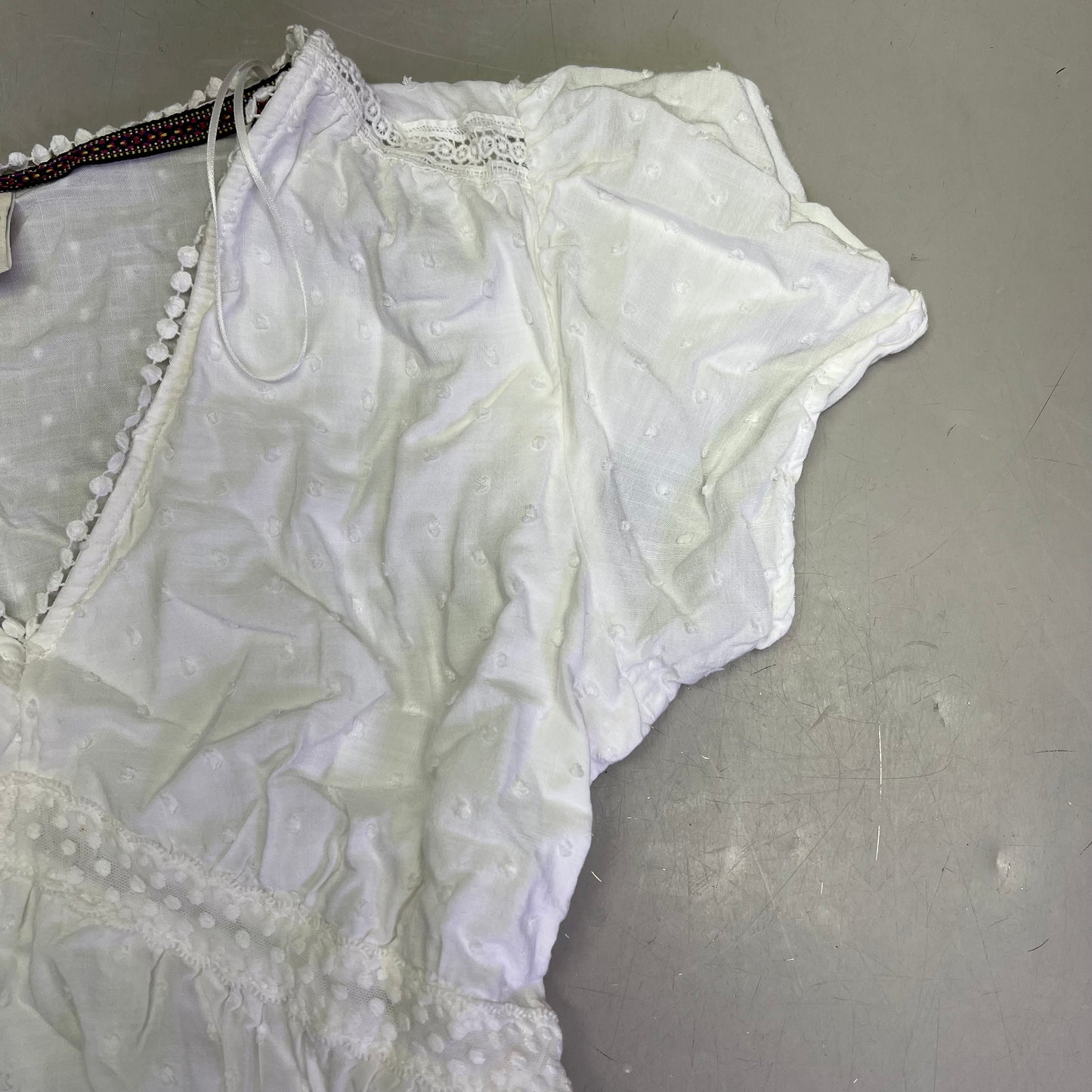 KNOX ROSE Lightweight Short Sleeve Maxi Dress  Women's Sz L White (Pre-Owned)