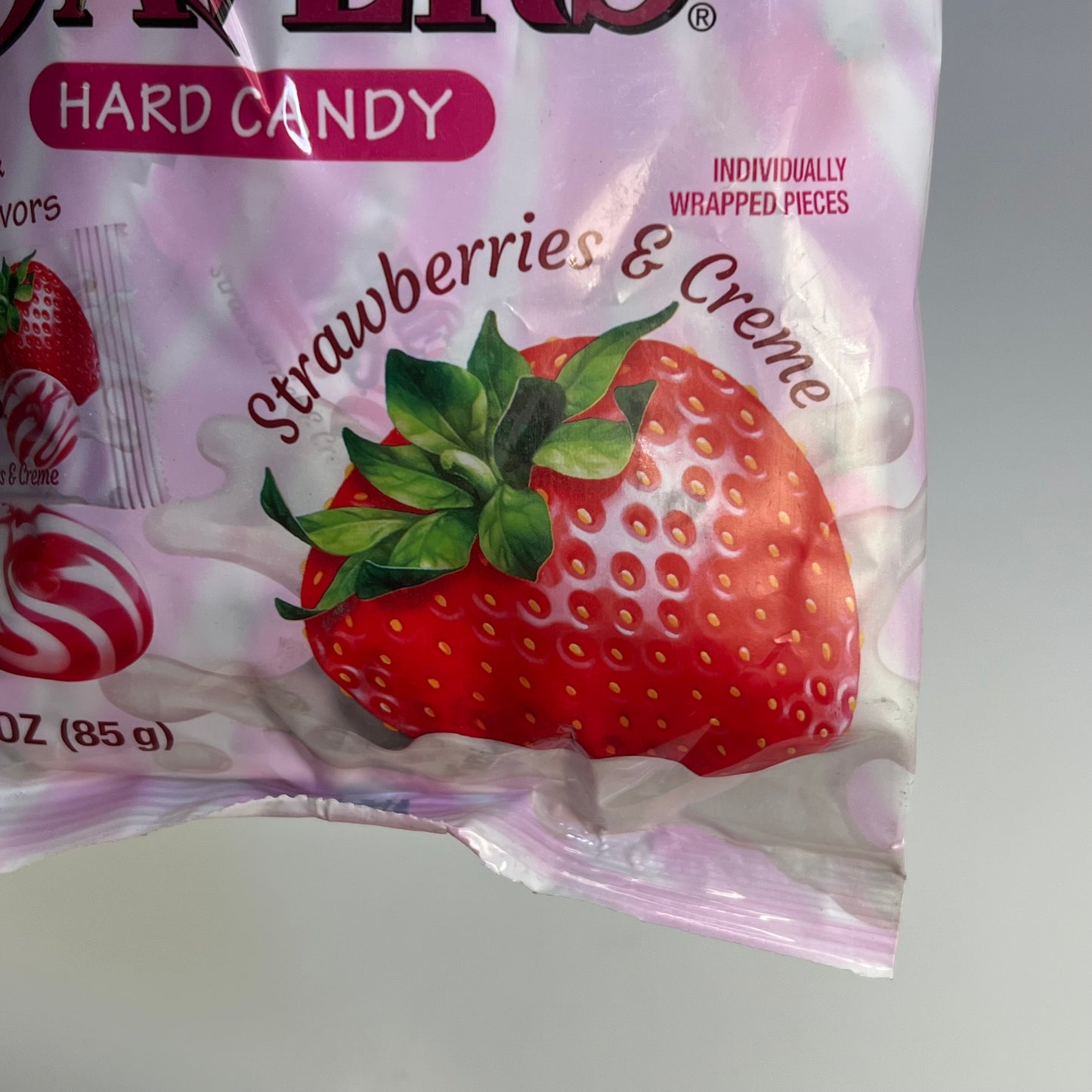 ICONIC CANDY (12 PACK) Crème Savers Hard Candy Strawberries & Crème 3 oz BB 07/27