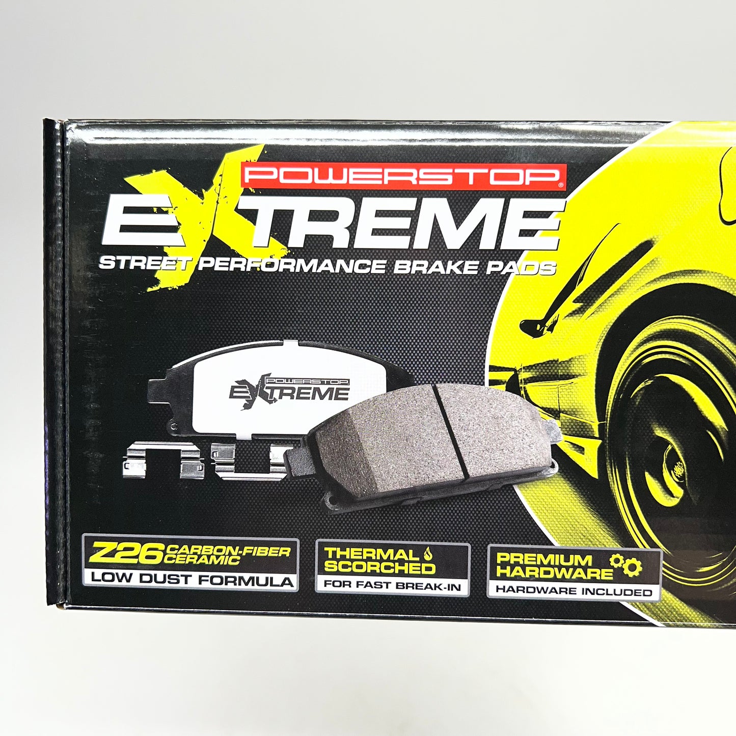 POWER STOP Street Performance Carbon Fiber Ceramic Brake Pads & Hardware Z26-961