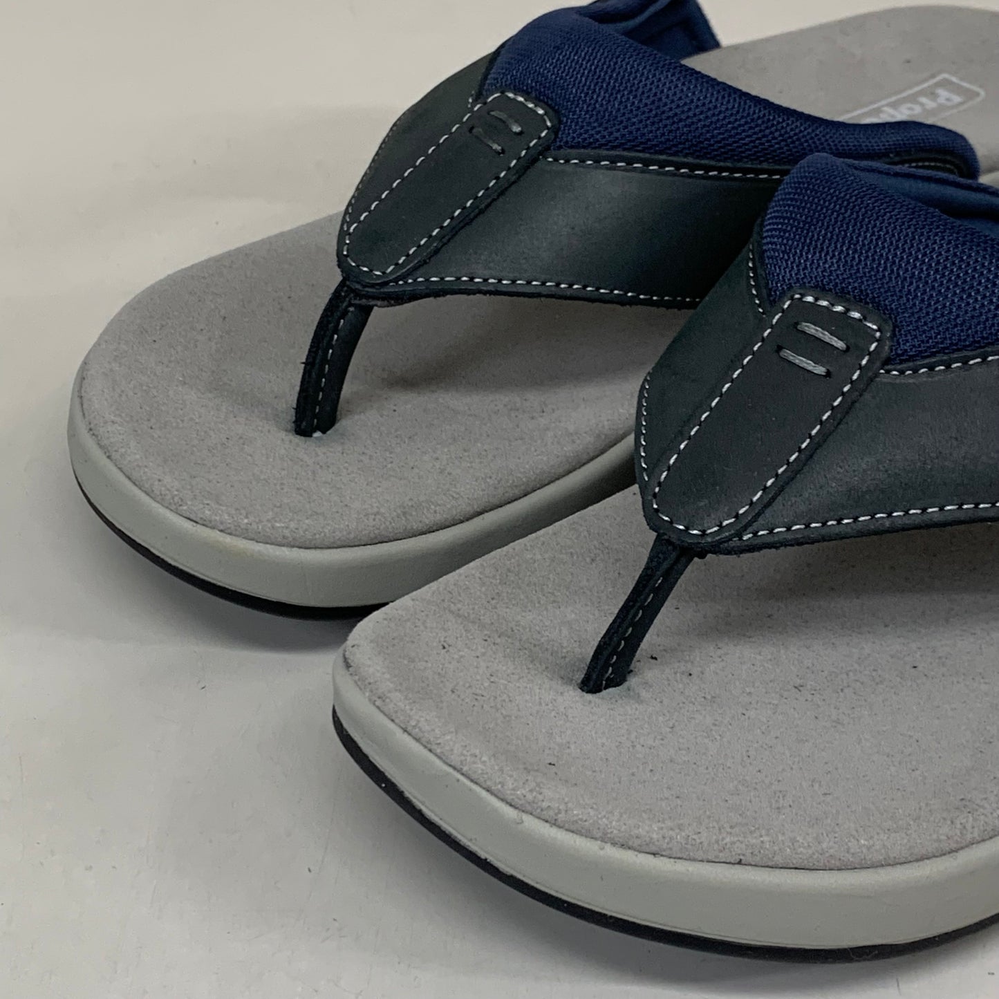 PROPET  Easton Cushion Flip Flop Sandal Leather Men's SZ 9.5 Navy MSV011PNVYE-09H