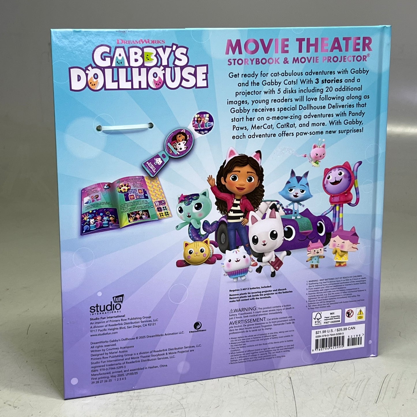 DREAMWORKS Gabby's Dollhouse Movie Theater Storybook & Movie Projector
