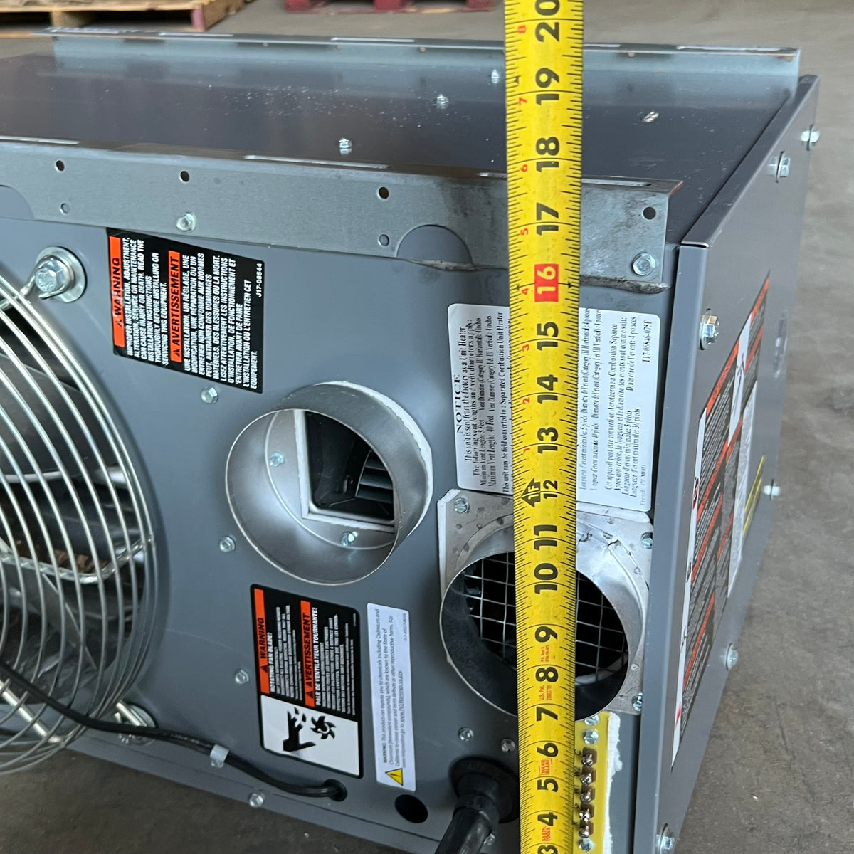 STERLING Low Profile Gas Unit Heater Power Vented  75,000 Grey GG075A1NSA11