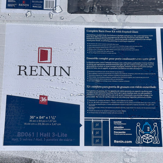 ZA@ Pallet of RENIN Hall 3-Lite Barn Door Kit BD061 (AS-IS)