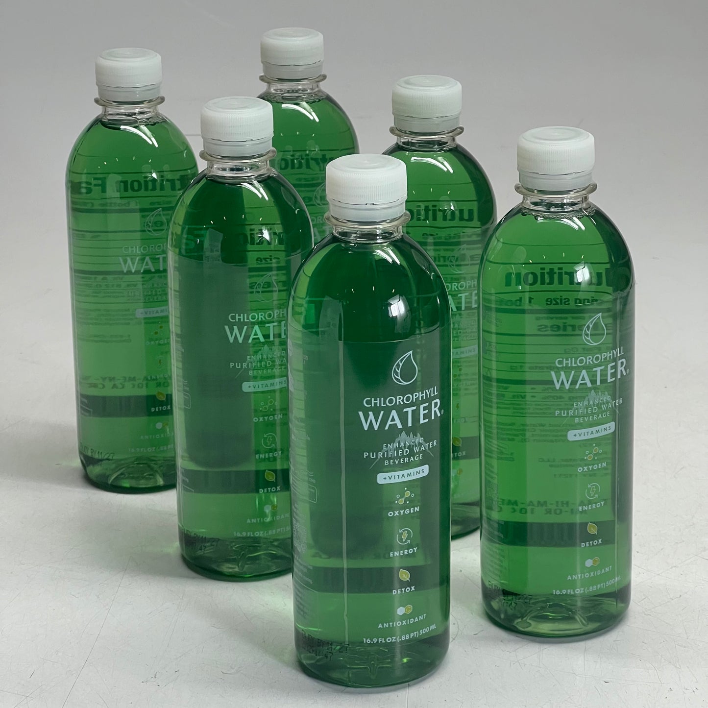 CHLOROPHYLL WATER (6 PACK) Certified Clean Label, Chlorophyll Liquid Drops in Purified Water 16.9 fl. oz. Green BB 11/27