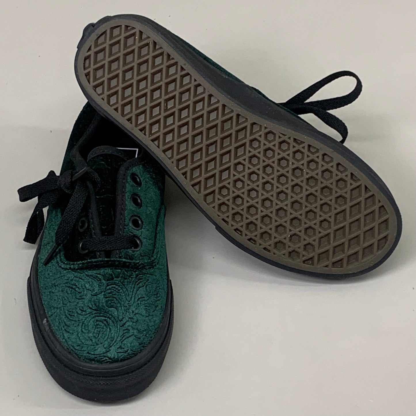 VANS Paisley Pattern Velvet Sneaker Mens SZ 4 Womens SZ 5.5 Black/Jungle Green