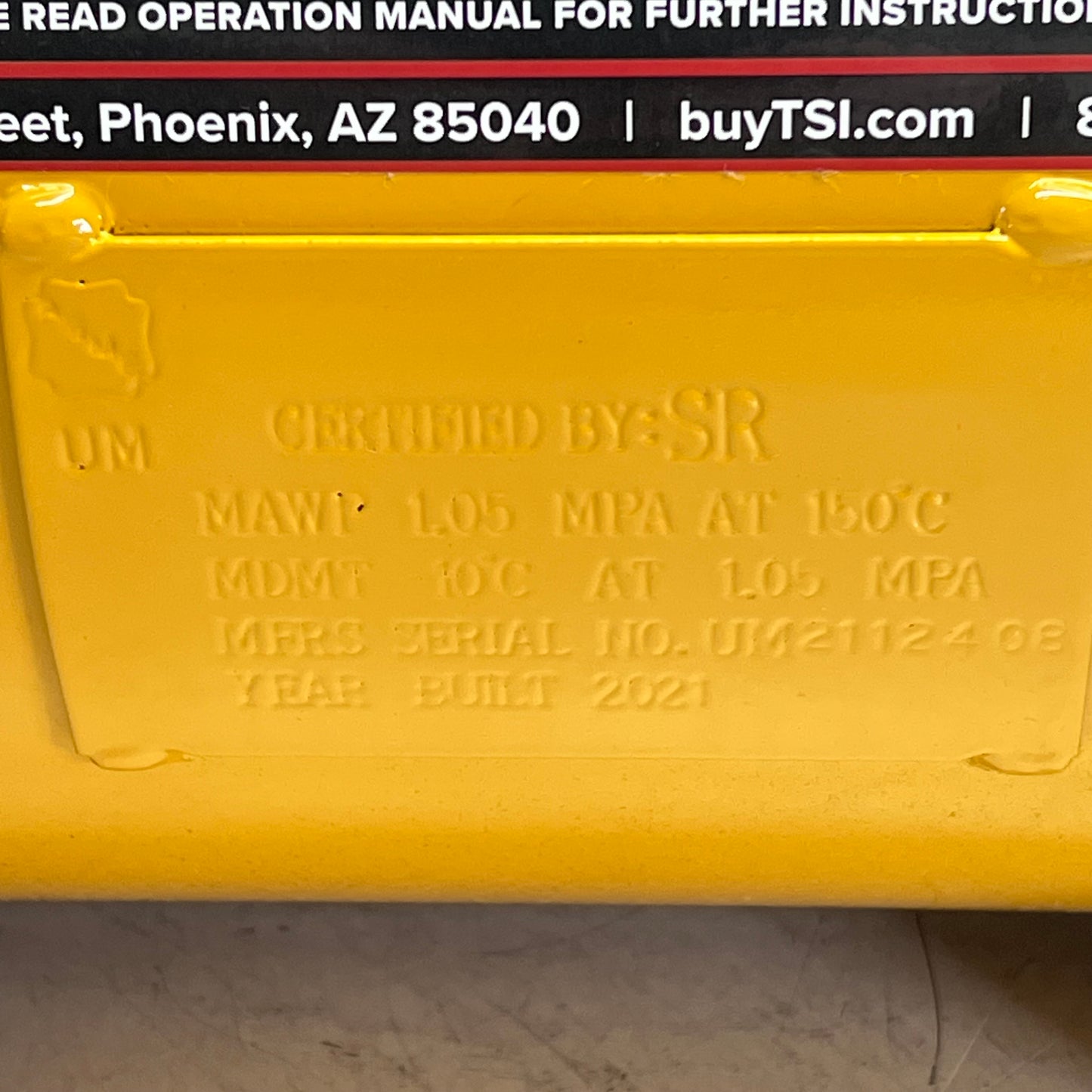 TSI Cheetah Bead Seater Steel 5 Gal ASME Certified 1-1/2″ tank Opening CH-5