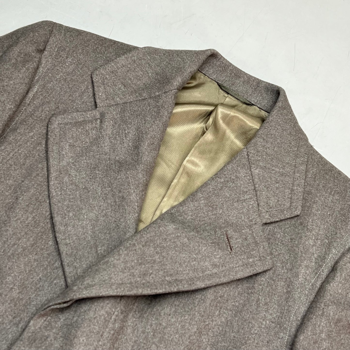 PHIL'S ASTORIA Wool Trench Coat Made In USA Men's Sz M Heather Brown