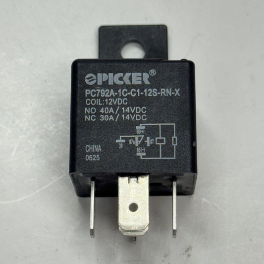 PICKER Automotive Relay 12VDC 40A/30A SPDT, Black C1-12S-RN-X