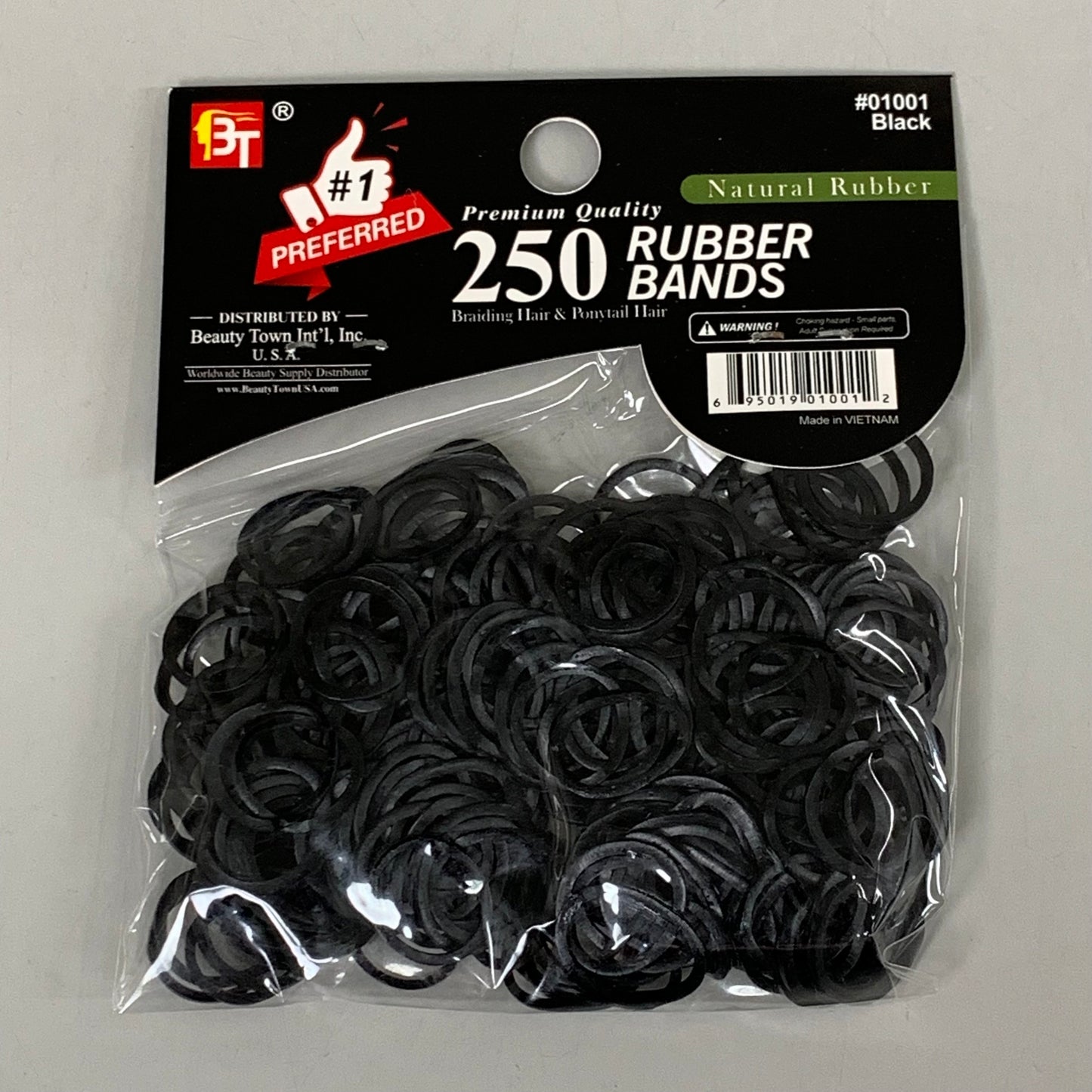 BT (48 PACK, 12,000 TOTAL BANDS) Hair Rubber Bands Effortless Hairstyling Black