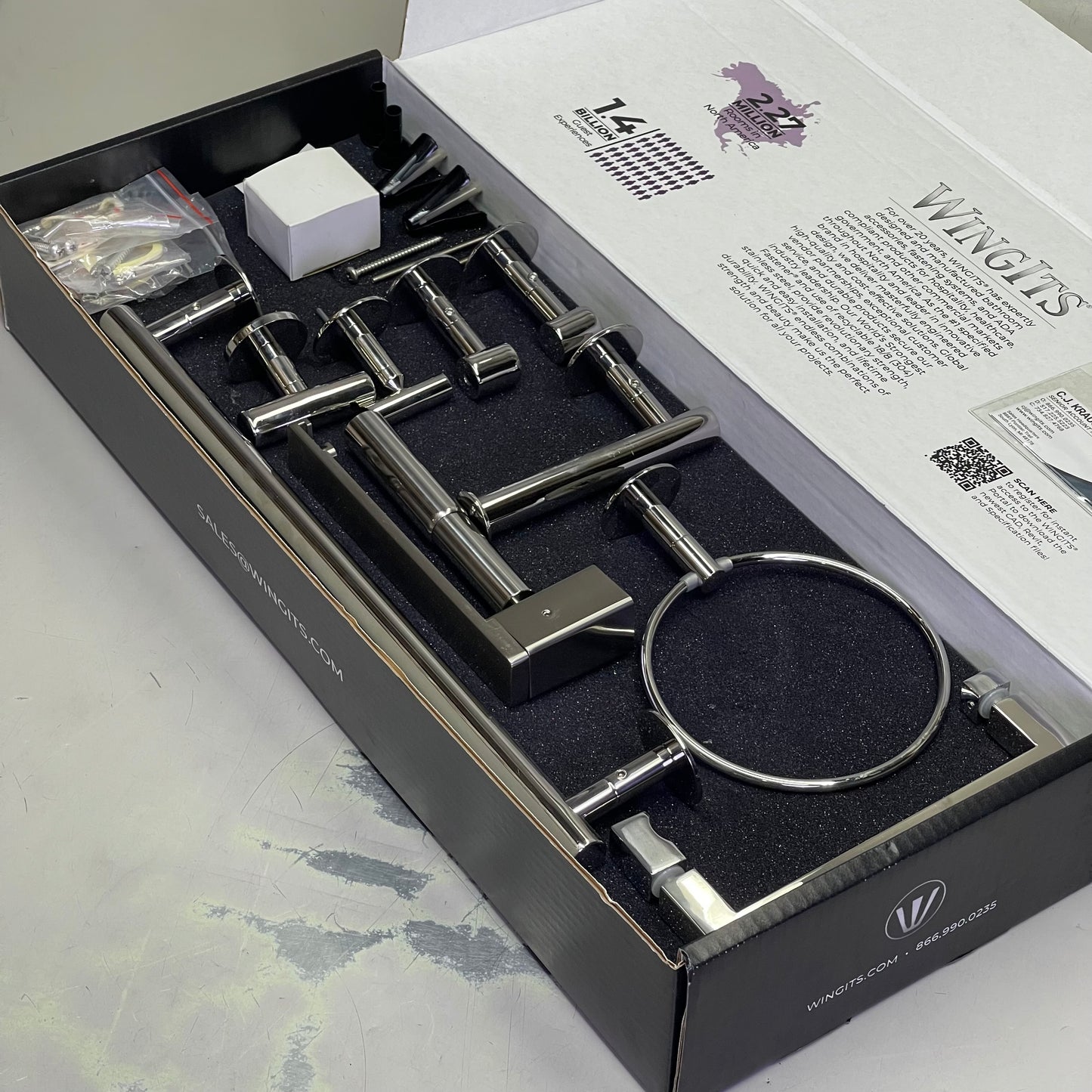 WINGITS Towel Bar, Toilet Paper Holders, Towel & Robe Hooks, Anchors, & More! Chrome