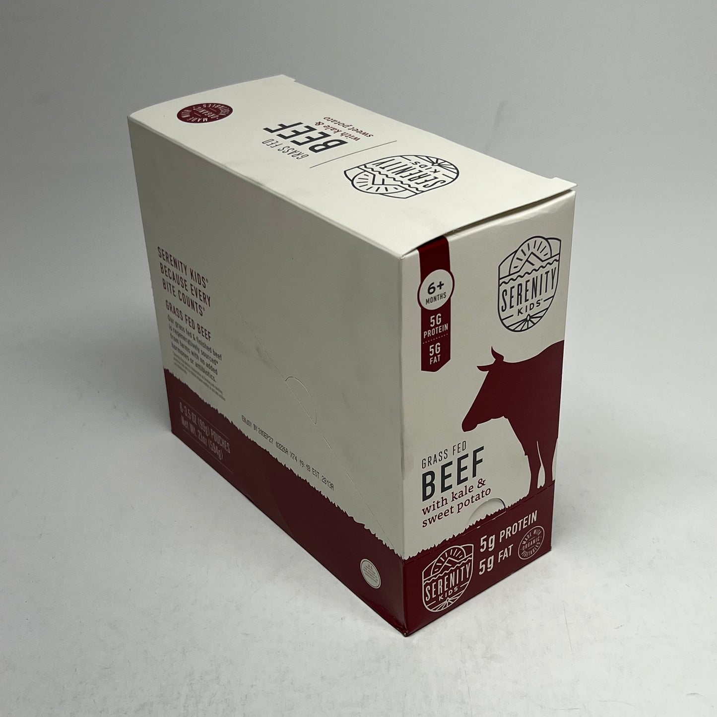SERENITY (6 PACK) Grass Fed Beef W/ Kale & Sweet Potato Baby Food 3.5oz BB 09/27