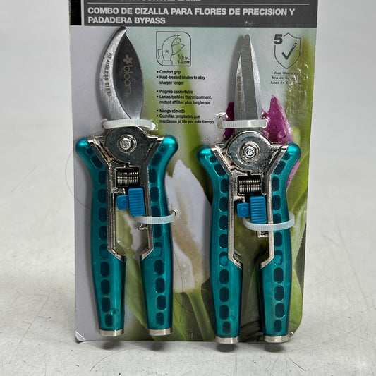 BLOOM (2 PACK) Precision Floral Shears Sz 1/2" Blue 4883BL