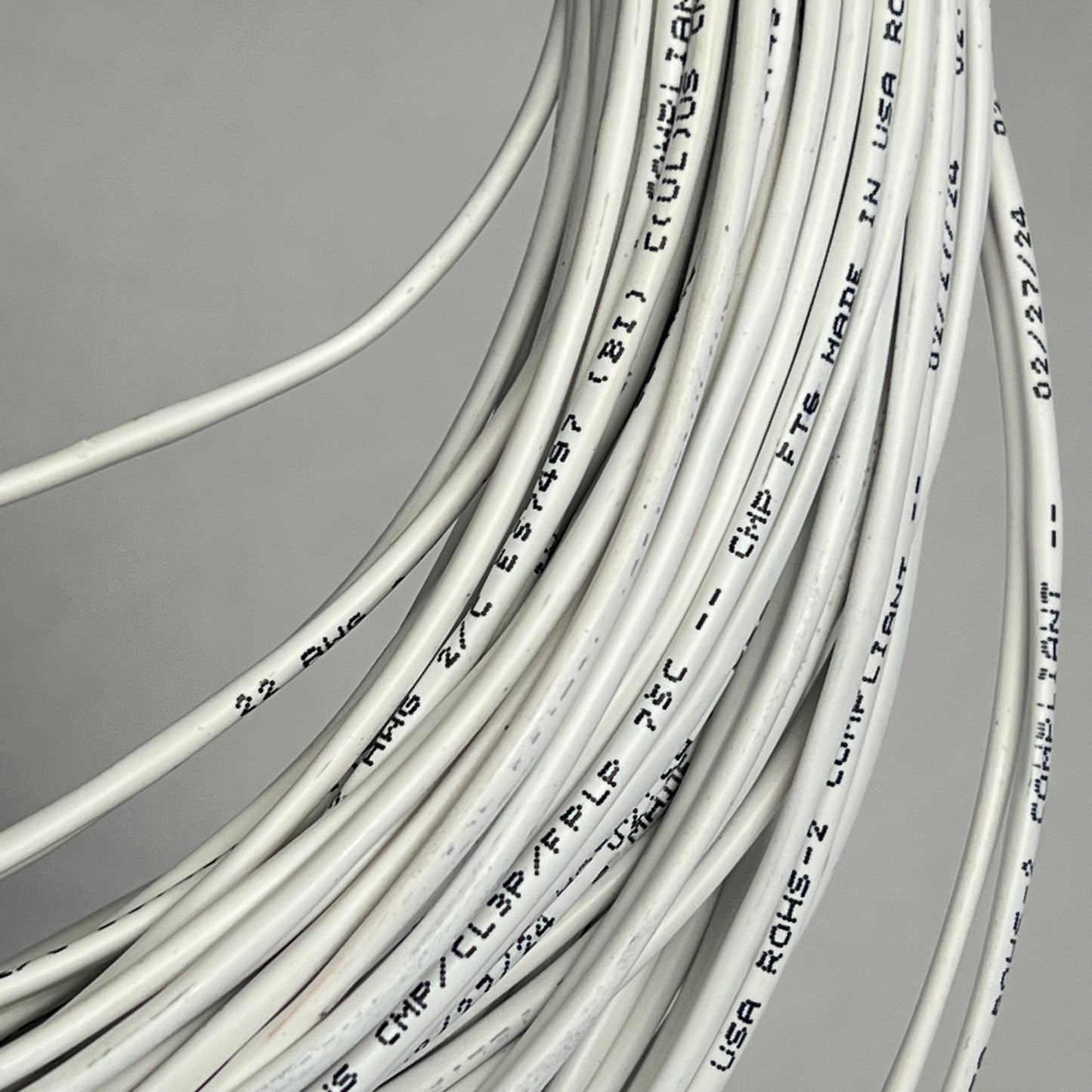 Stranded Bc Shielded CMP/CL3P Plenum Applications Use 22/2 250' White 72302-250