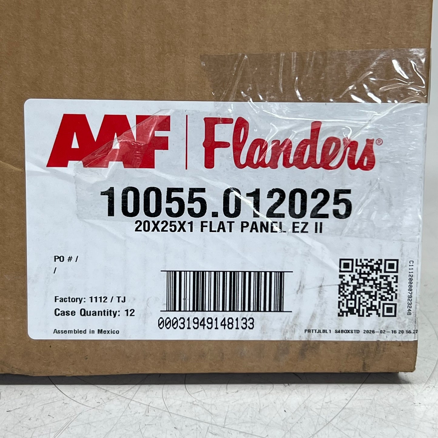AAF (12 PACK) Flanders Disposable Filters EZ ll 20 x 25 x 1 White 10055.012025