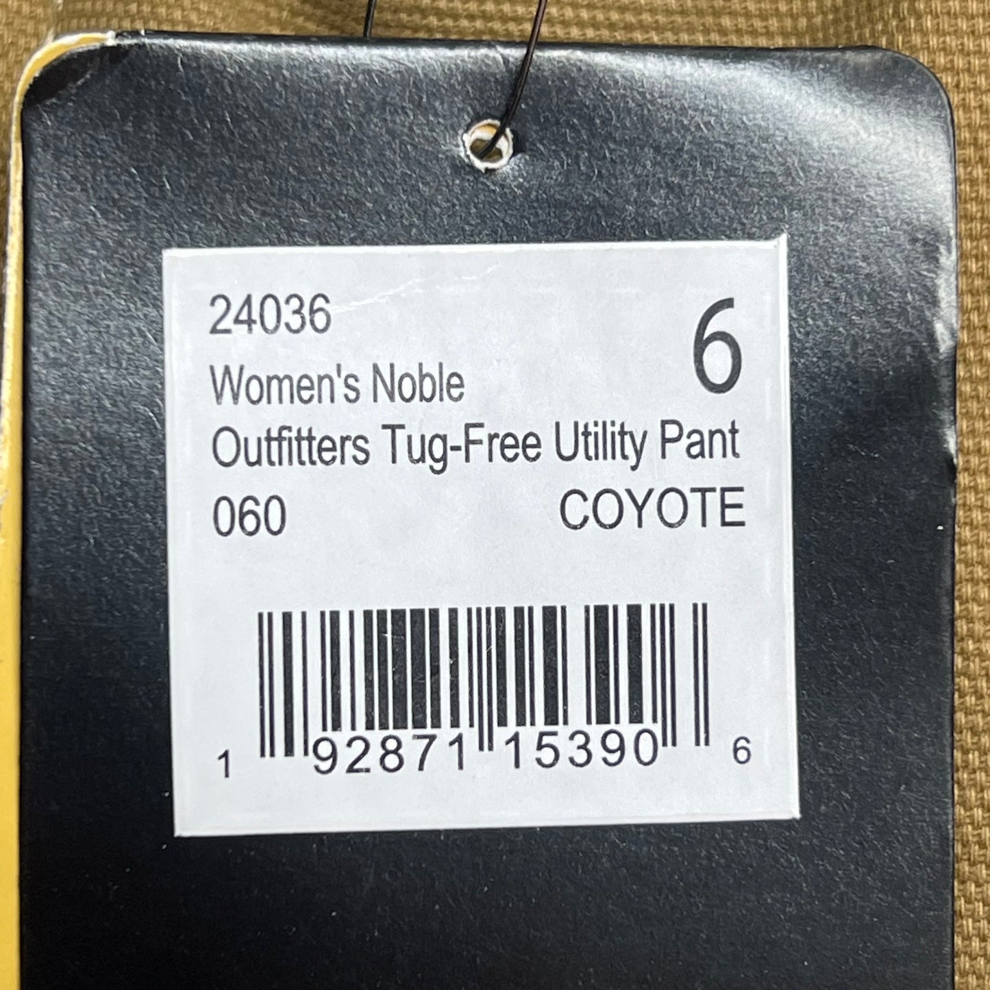 NOBLE OUTFITTERS Tug Free Utility Stretch Canvas Work Pant Women's Sz 6 Coyote