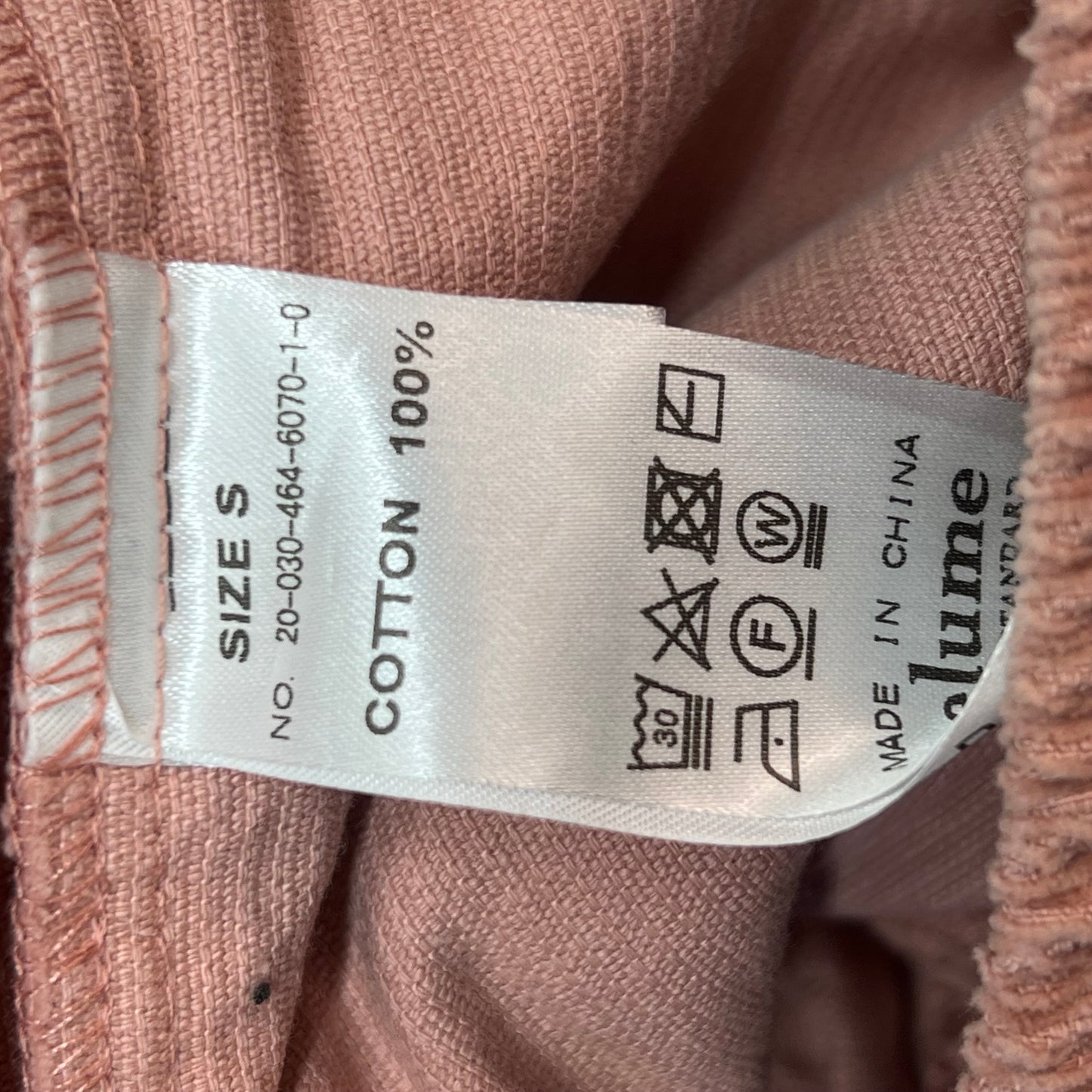 REUME CALIFORNIA Corduroy Tapered Pants Women's Sz S Dusty Pink (Pre-Owned)