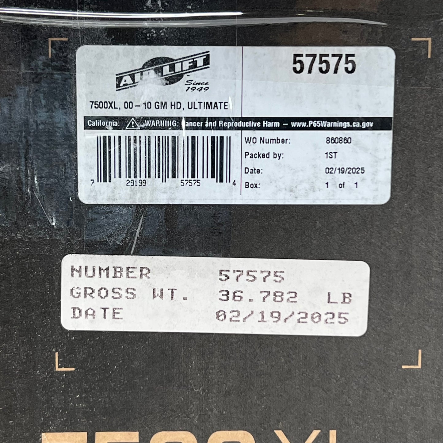 AIR LIFT Load Lifter 7500 XL Ultimate Adjustable Air Springs, Black 57575