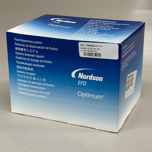 NORDSON Syringe Barrel Optimum Series 3 cc 100/Box Opaque Black 7366093