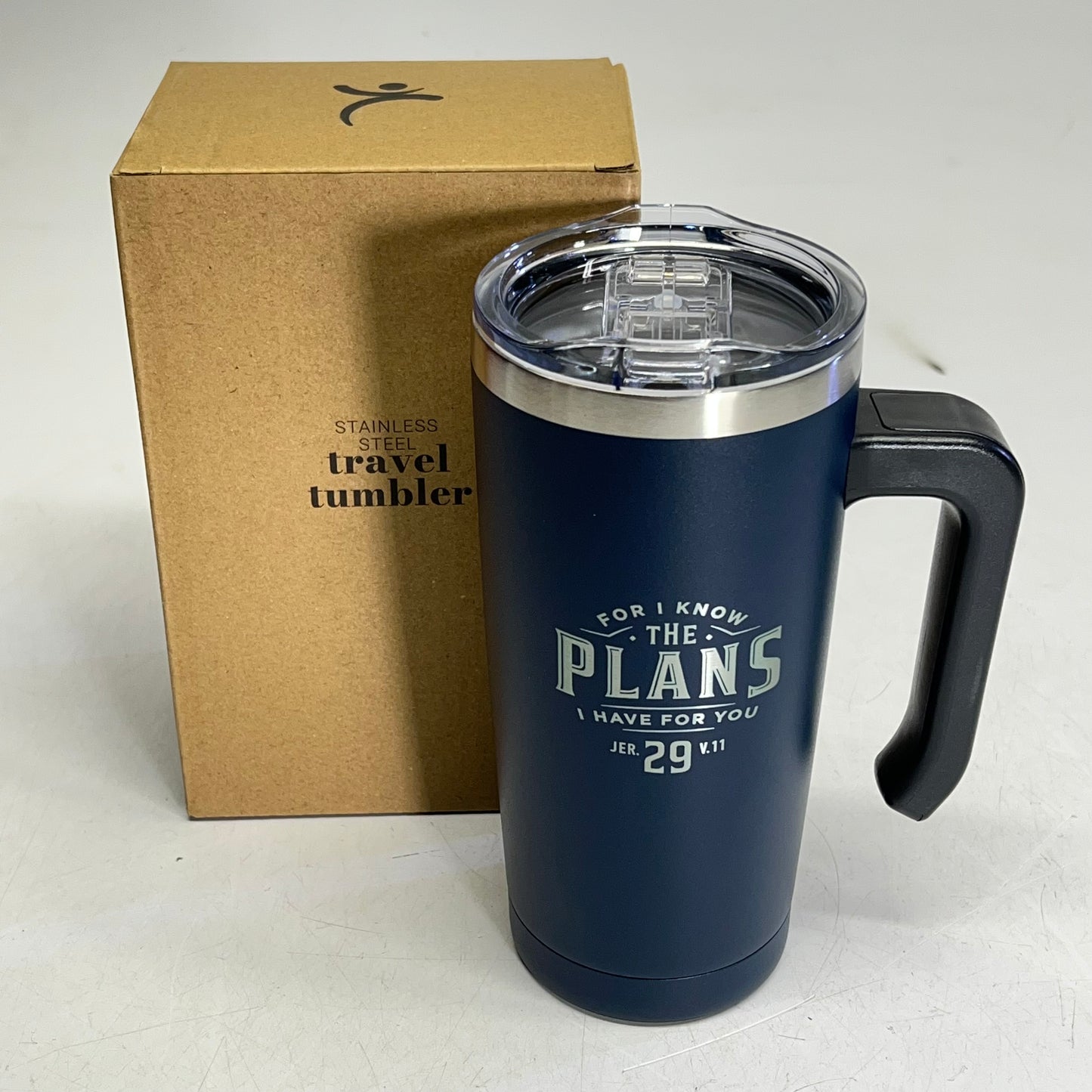 CHRISTIAN ART GIFTS Stainless Steel Travel Mug With Handle Jeremiah 29:11 18oz