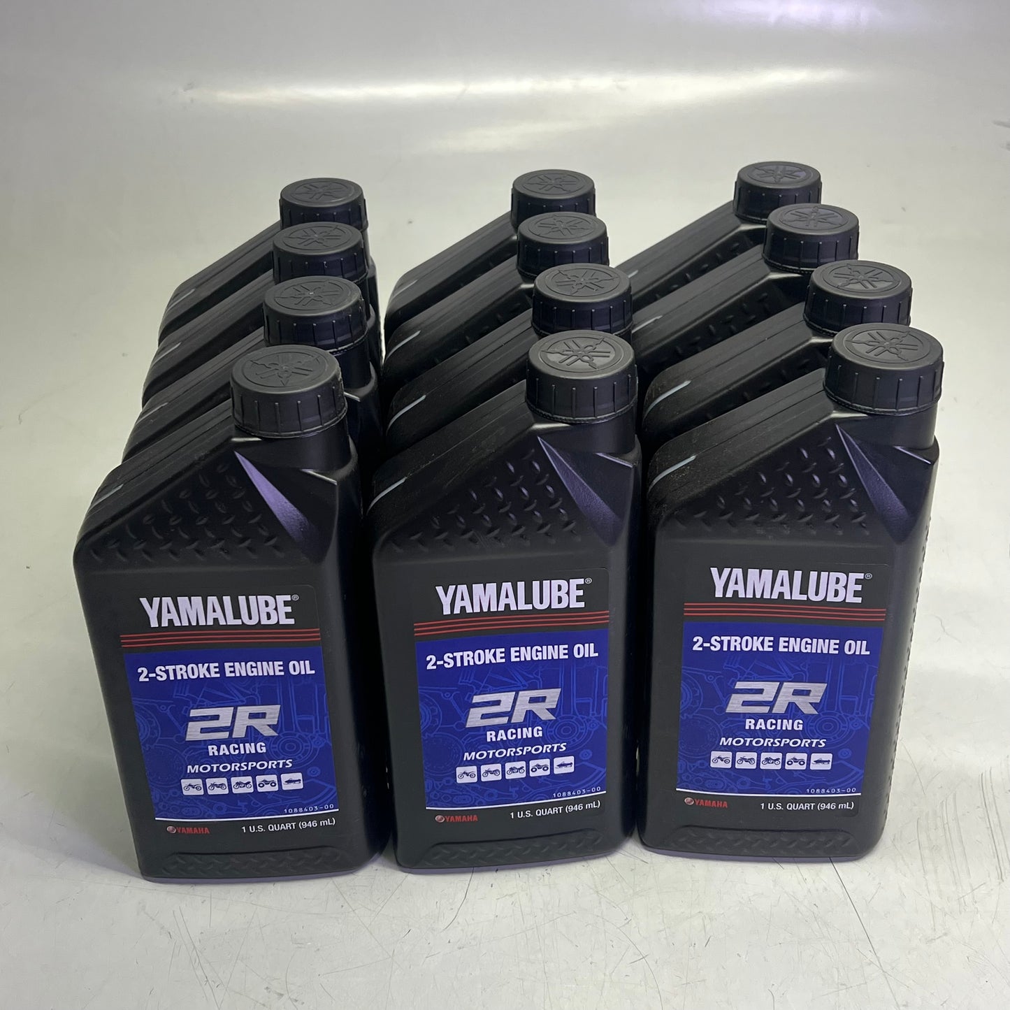 YAMAHA (12 PACK) 2R Racing Oil Lubricant Genuine OEM 1 qt Brown 2STRK-R1-12