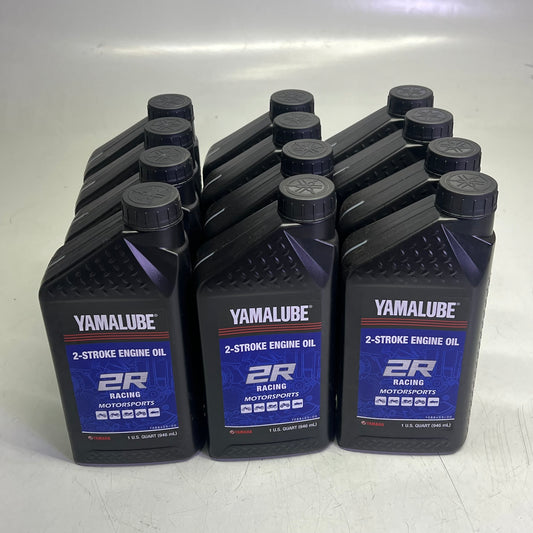 YAMAHA (12 PACK) 2R Racing Oil Lubricant Genuine OEM 1 qt Brown 2STRK-R1-12