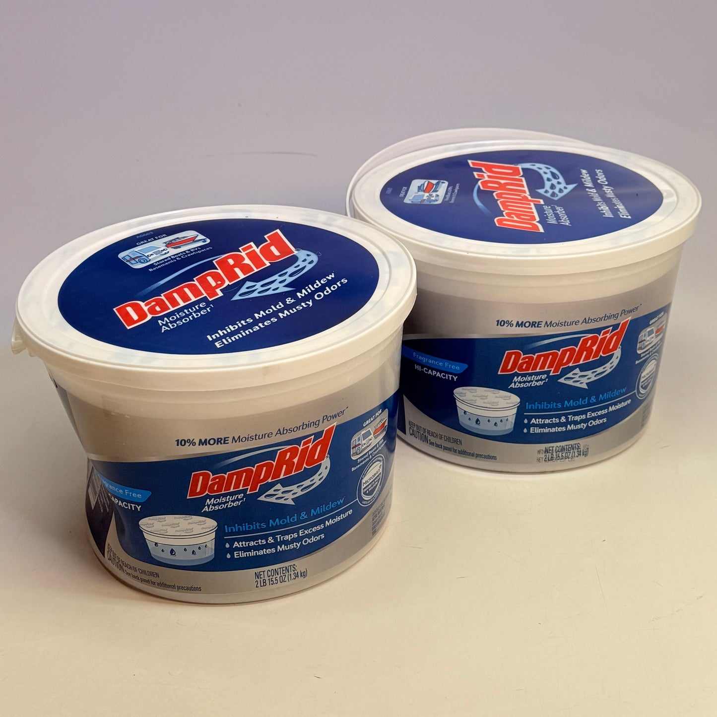 DAMPRID Hi-Capacity Moisture Absorber, Fragrance Free 2LB/15.5OZ (New-Other)