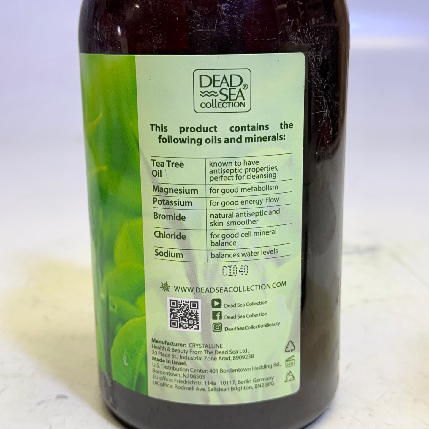 ZA@ DEAD SEA COLLECTION (2 PACK) Tea Tree Mineral Body Wash Detoxing 33.8 Fl oz. (As-is)