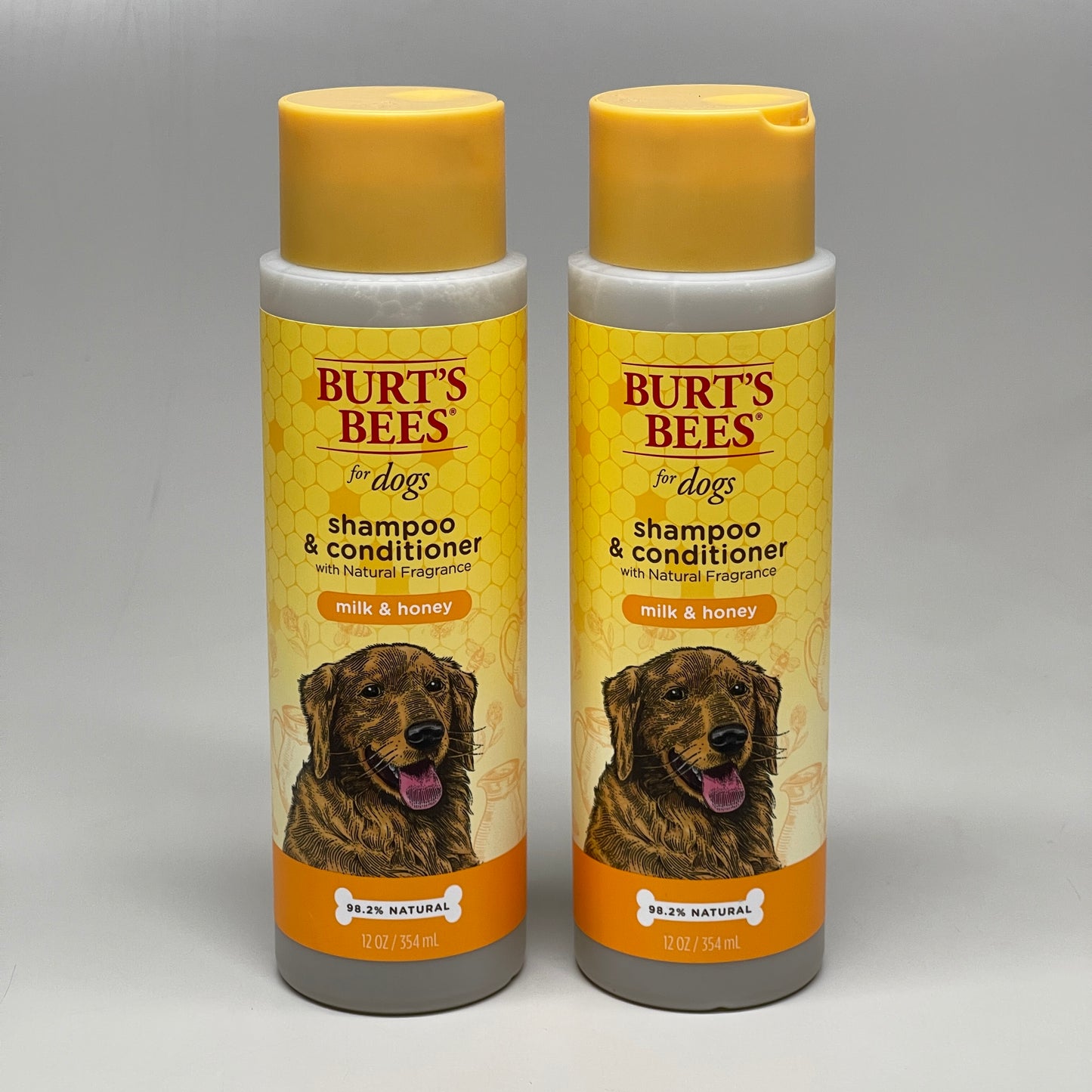 BURT'S BEE'S (2 PACK) For Dogs Shampoo & Conditioner Milk & Honey 12 oz FFP10128