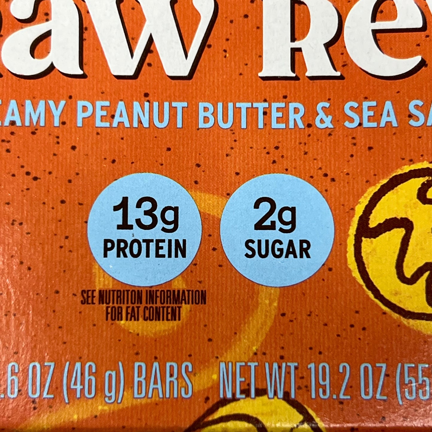 ZA@ RAW REV (12 PACK) Creamy Peanut Butter & Sea Salt 13g Protein 2g Sugar 1.6 oz BB 08/24