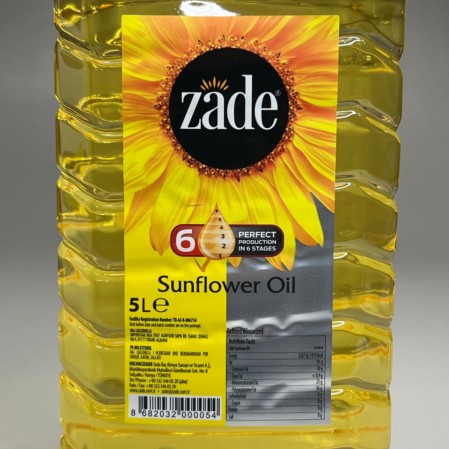 ZA ZADE (4 PACK) Sunflower Oil 5 Liters (1.32 GALLONS) per Bottle EXP