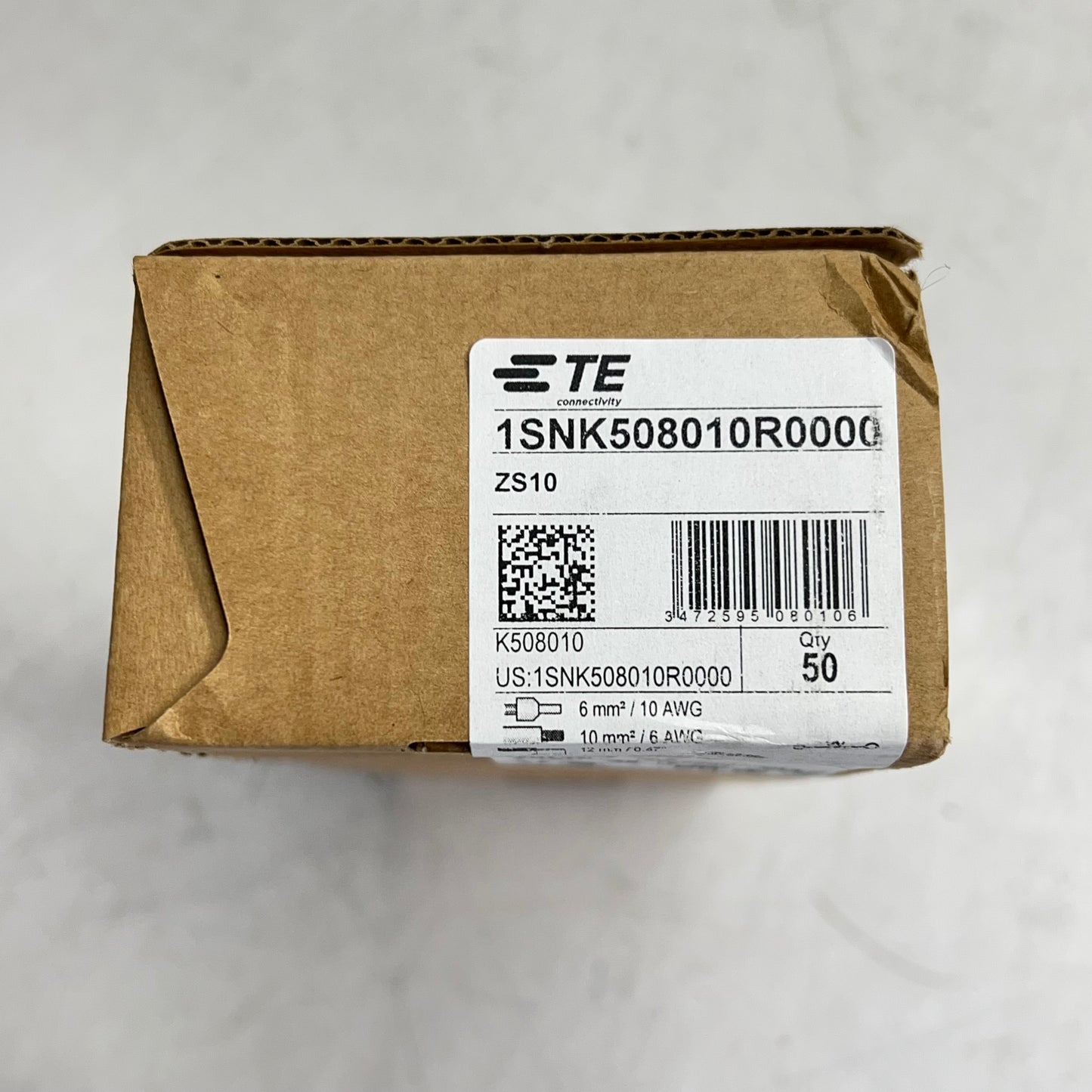 TE CONECTIVITY Din Rail Mount Terminal Block 6 AWG 57 A Grey 1SNK508010R0000