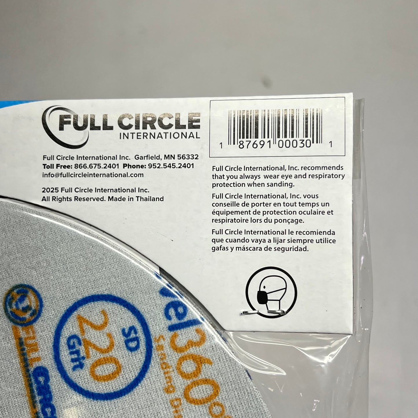 FULL CIRCLE (5 PACK) Level 360 Level Sanding Disc 220 Grit 8.75" SD220