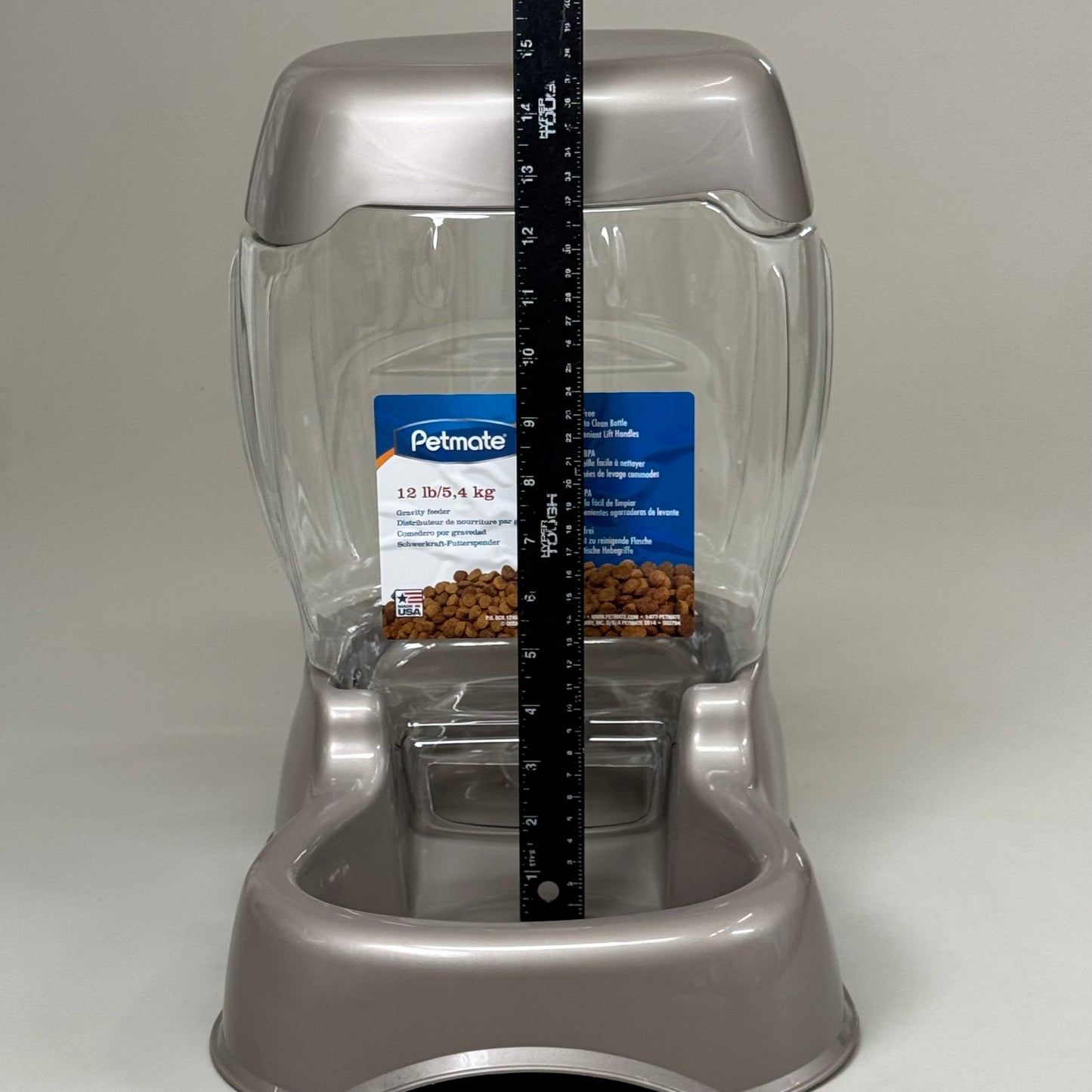 ZA@ PETMATE Cafe Gravity Pet Feeder 12 lb Grey 533070 24605 A