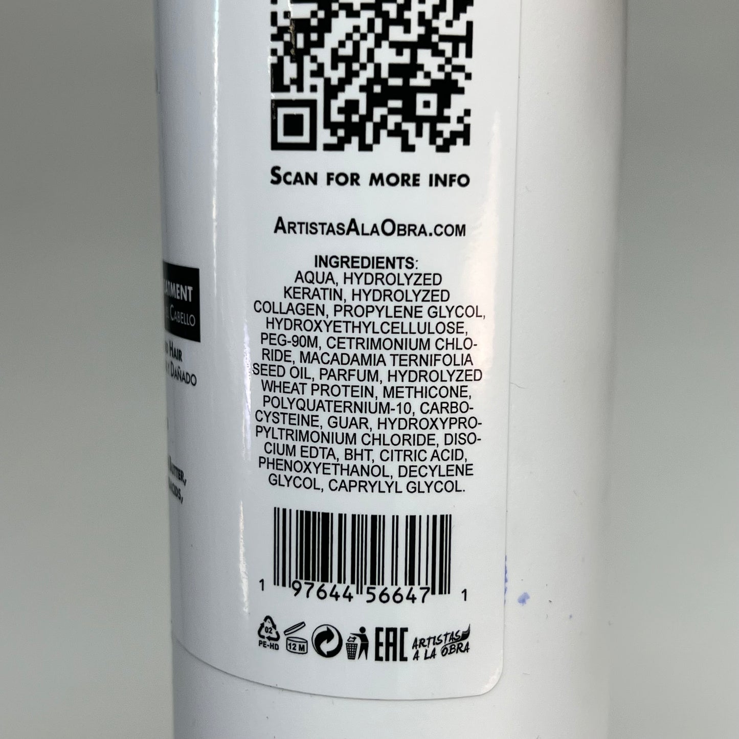 ARTISTAS A LA OBRA MiBond 2 Hair Reconstruction Recovery Treatment 12 Fl Oz