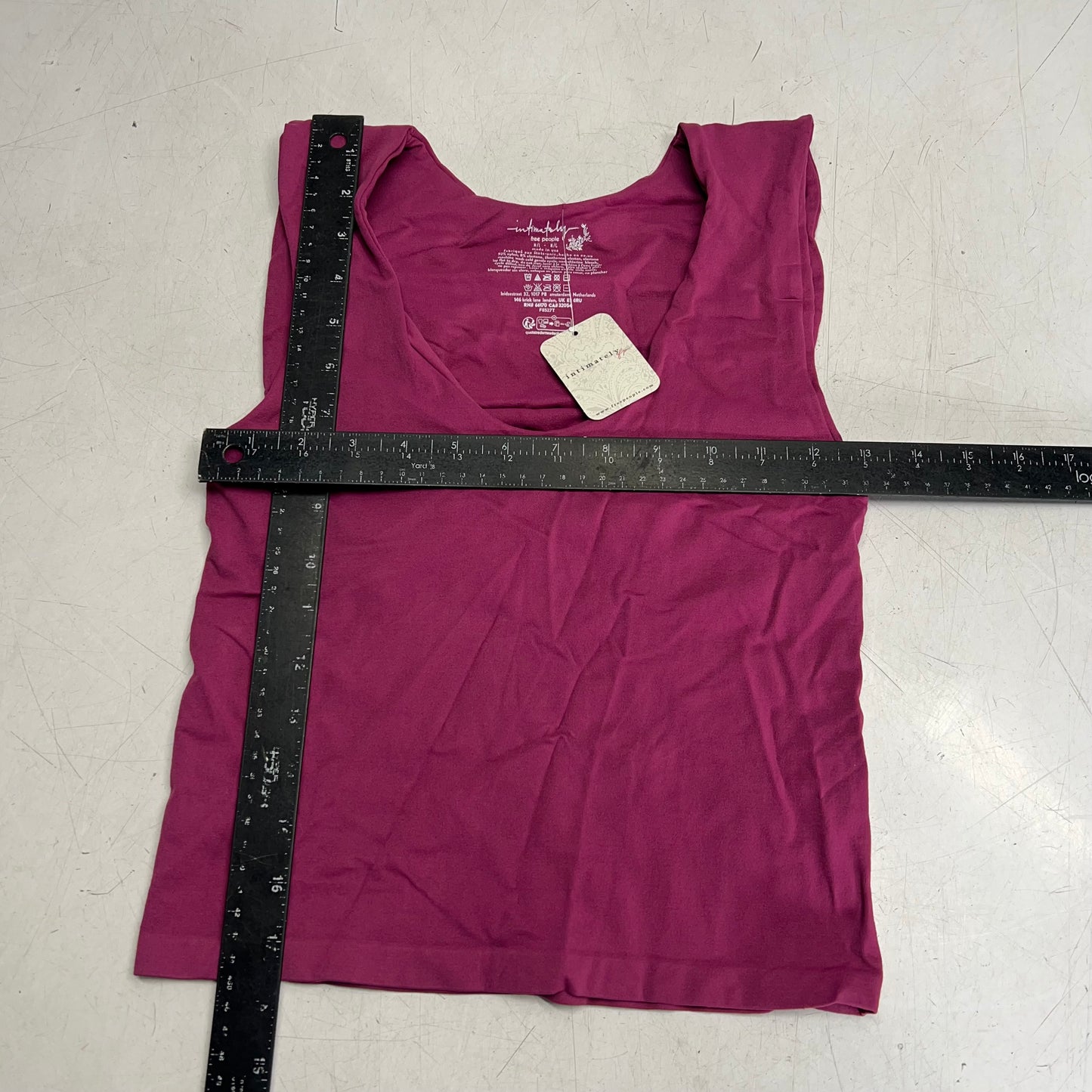 FREE PEOPLE Seamless Crop Top Muscle Tank Women's Sz M-L Mulberry 104462494
