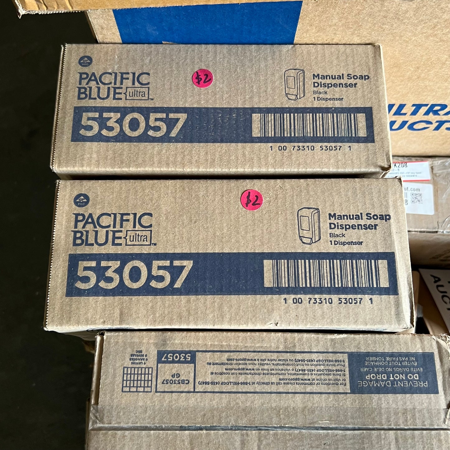 ZA@ Pallet of MIXED Soap Dispenser, Air Filters, Plastic Lids, Walker Boot Right/Left Foot, Spool Kit, Etc... (AS-IS)