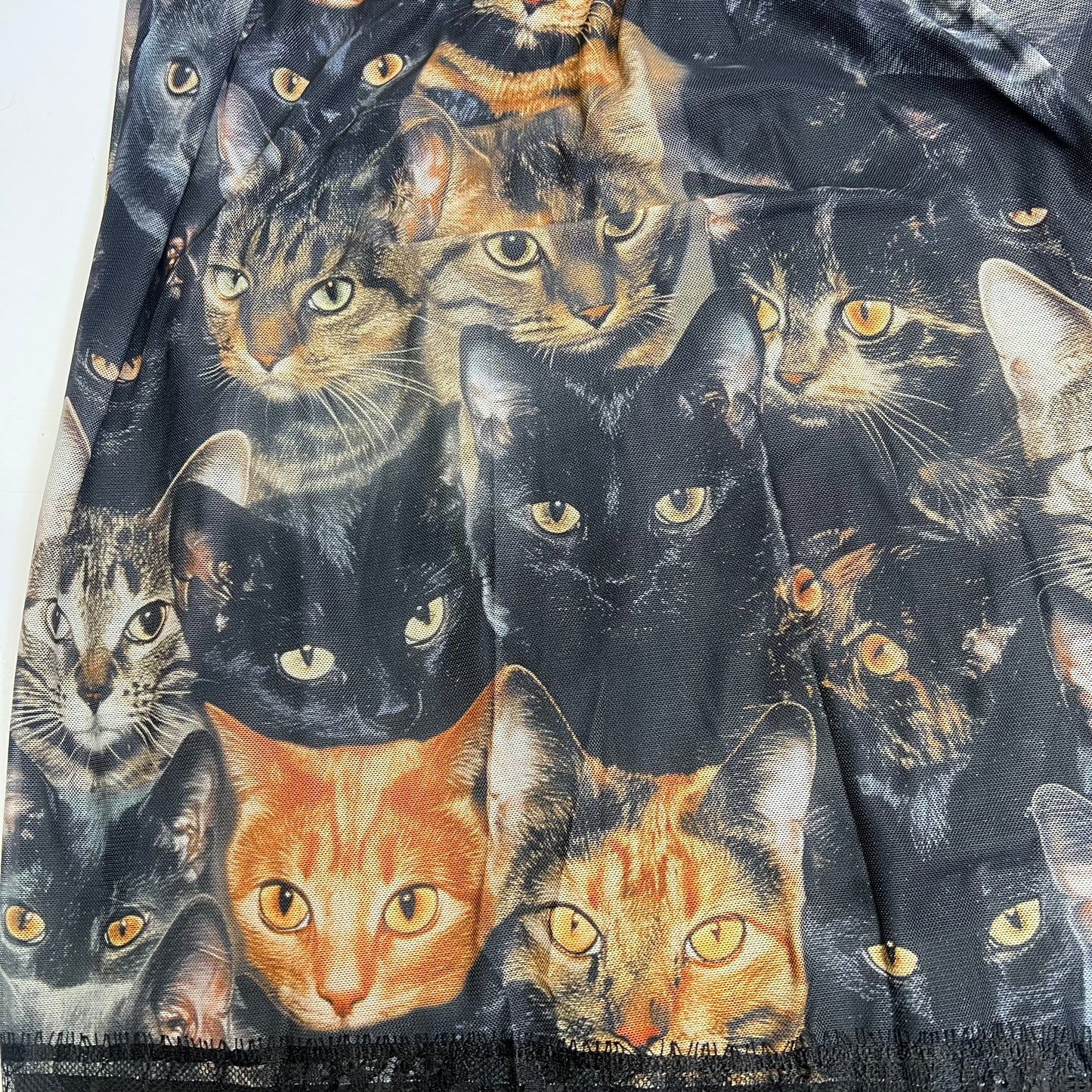 LALA ORIGINAL Lined Purr Mesh Maxi Skirt W/ Lace Women's Sz L Multicolor