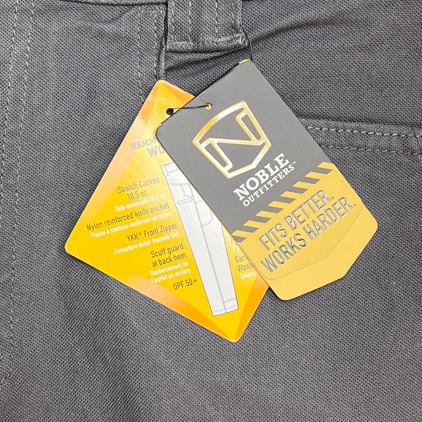 NOBLE OUTFITTERS Full Flex HD Hammer Canvas Work Pant Men's Sz 32x32 Wolf Grey
