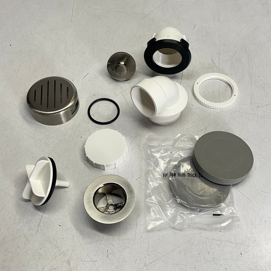 AB&B Classic Waste & Overflow Half Kit 40 PVC Pipe Compatible Satin Nickel 62009