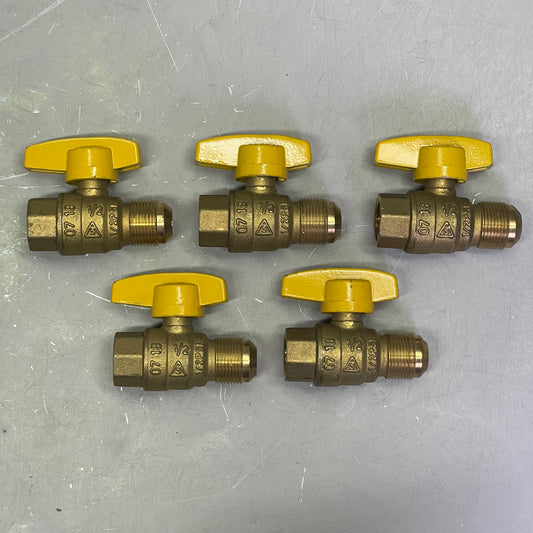 BRASSCRAFT (5 PACK) Gas Ball Valve Flare x FIP Straight 5/8" OD x 1/2" Brass