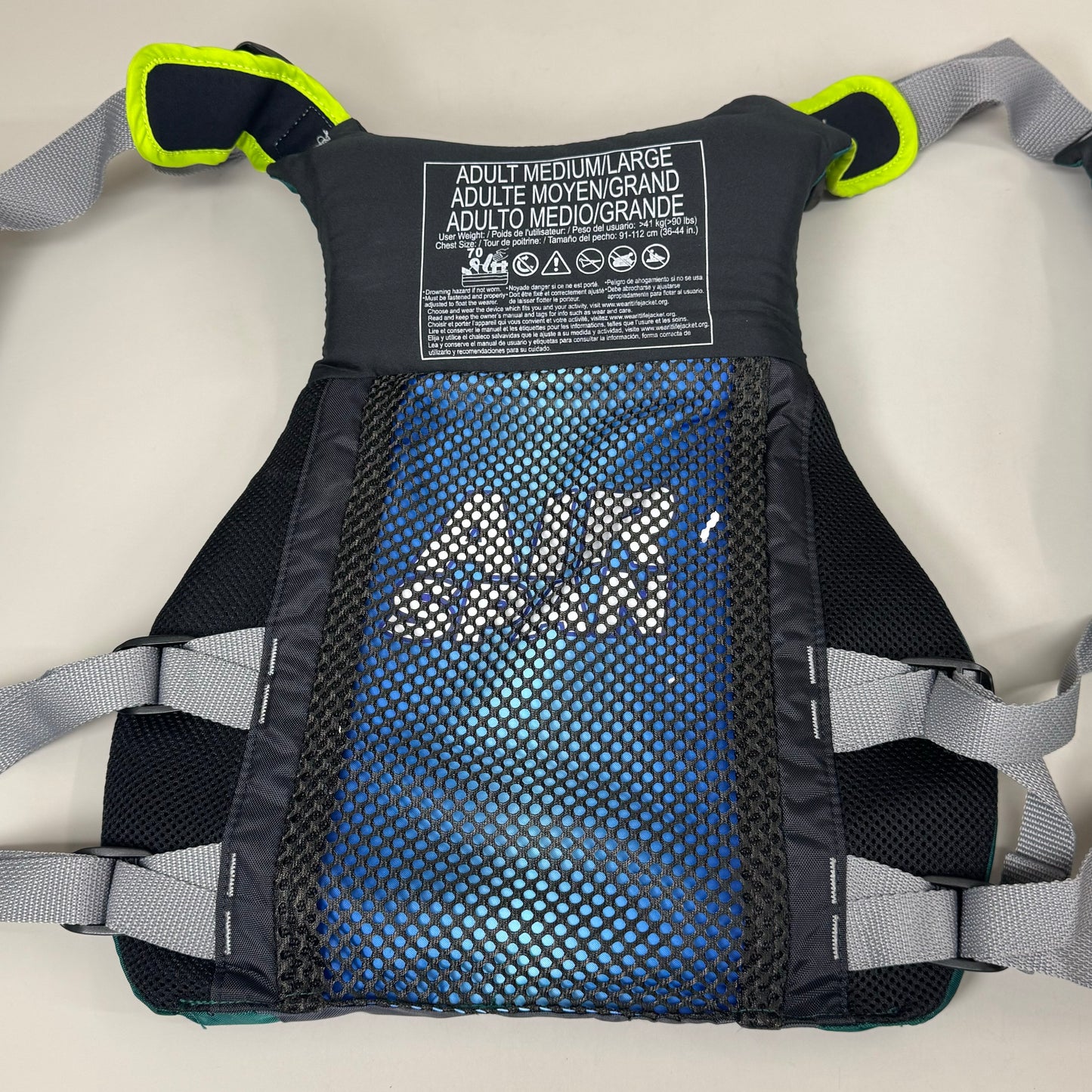 ONYX Airspan Technology Angler Life Jacket SZ Adult M/L Green 123200-400-040-23