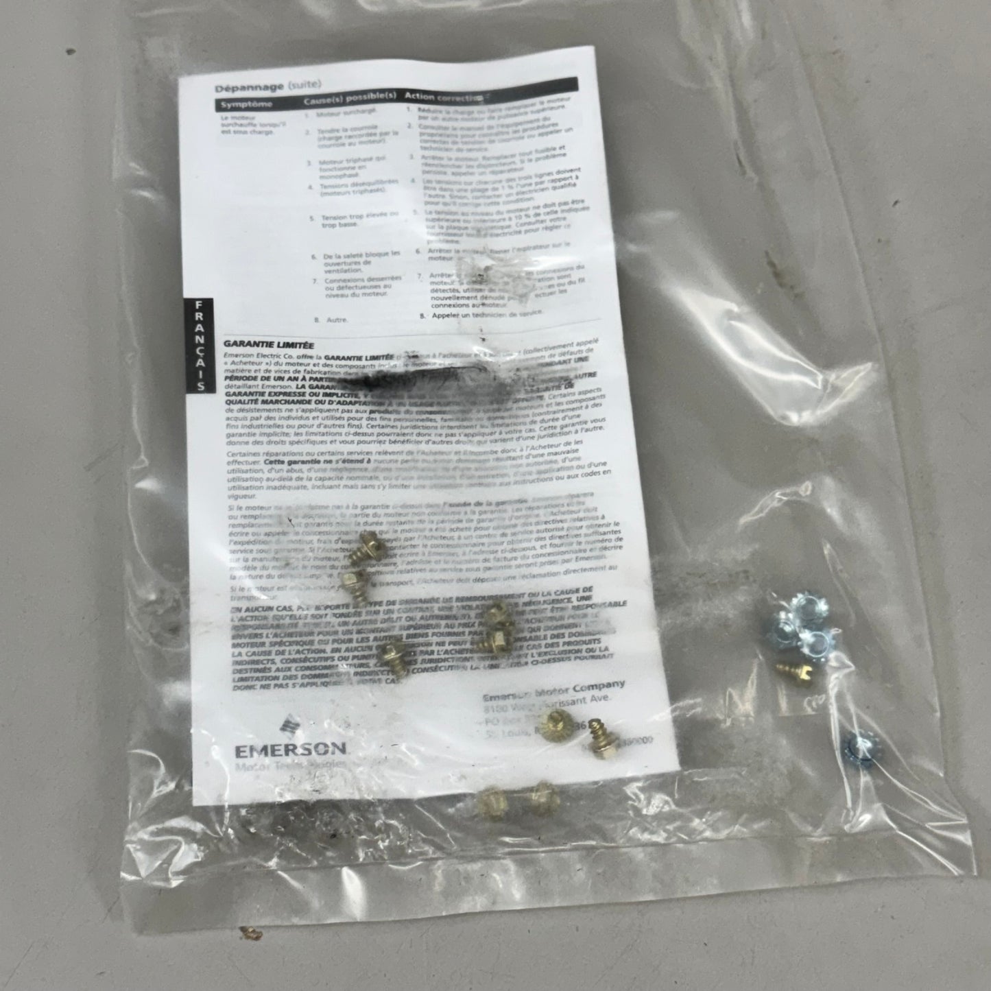 RESCUE EMERSON Motor DD 48frame 1/2-1/6HP For HVAC 1/2"x5" Blue 5460