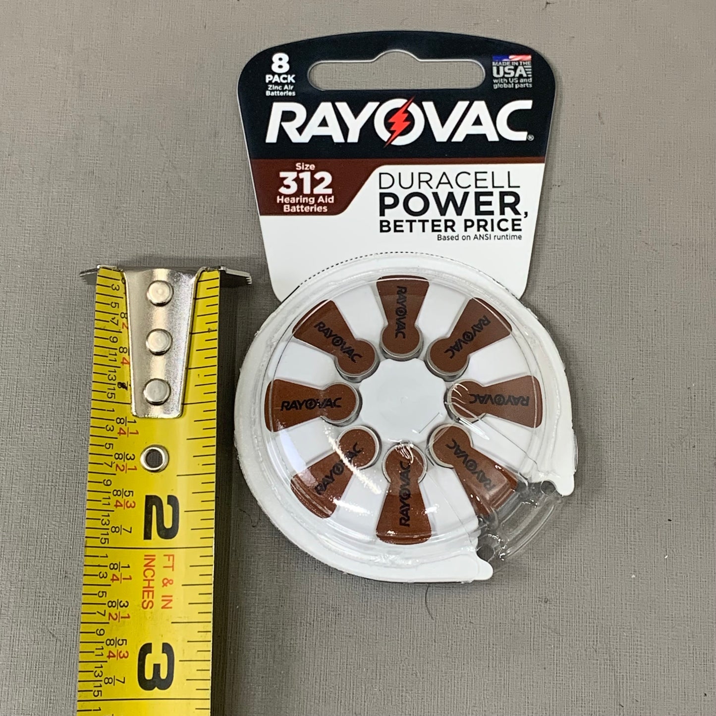 ENERGIZER (2 PACK, 8 BATTERIES EACH) Rayovac Hearing Aid Batteries Sz 312 312-8