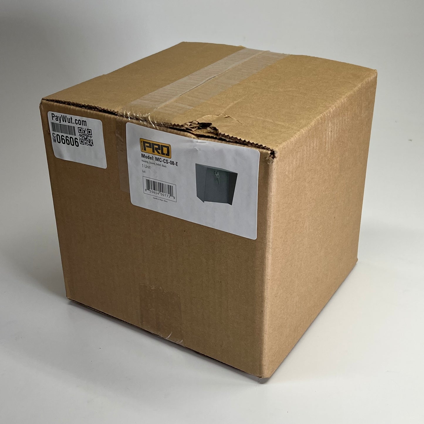 PEDESTAL PRO Square Steel Housing for Low Voltage Security 8" Black MC-CS-08-E