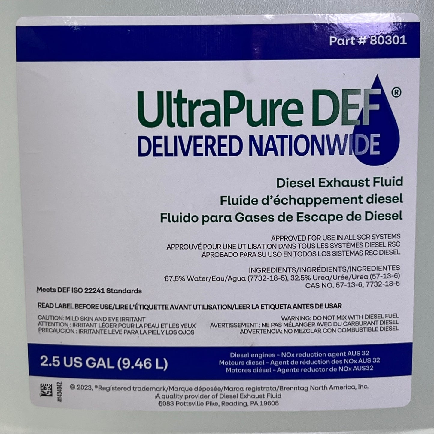 ZA@ ULTRAPUREDEF Diesel Exhaust Fluid 2-2.5Gal 80301 (New) Z