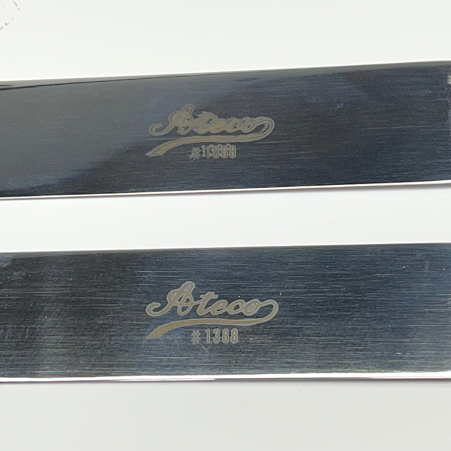 ATECO (2 PACK) Straight Spatula Wood Handle 8" Blade Brown/Stainless Steel 1388