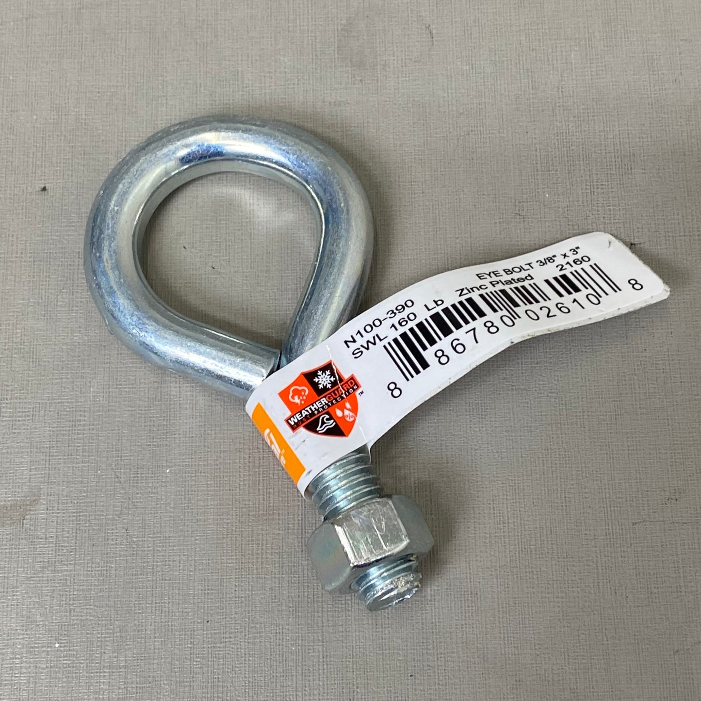 NATIONAL HARDWARE (10 Pack) Zinc Plated Eye Bolt 3/8"x3" N100-390