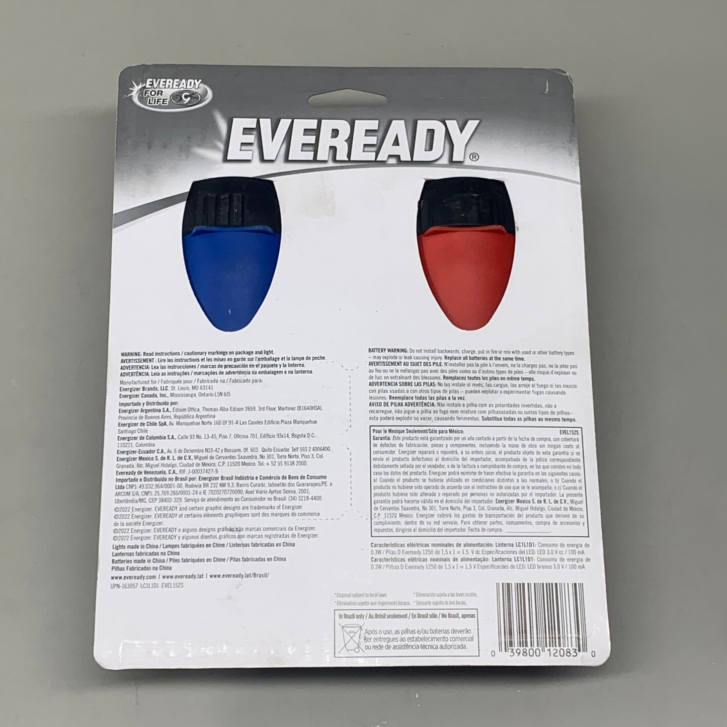 EVEREADY (2 PACK) General Purpose Flashlight 2 Batteries Included 9 Lumens EVEL152S